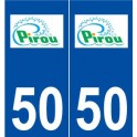 50 Pirou logo autocollant plaque stickers ville
