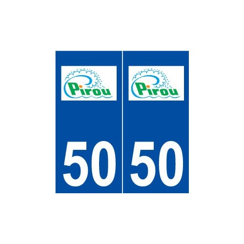 50 Pirou logo autocollant plaque stickers ville