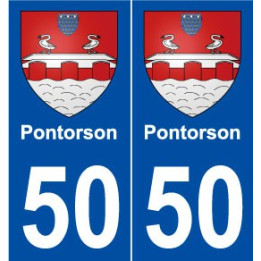50 Pontorson blason autocollant plaque stickers ville