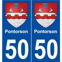 50 Pontorson blason autocollant plaque stickers ville