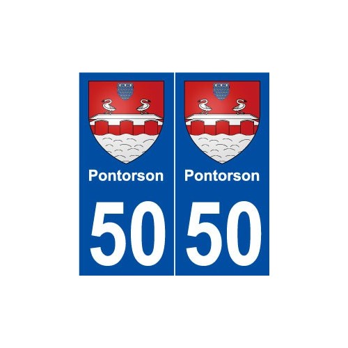 50 Pontorson blason autocollant plaque stickers ville