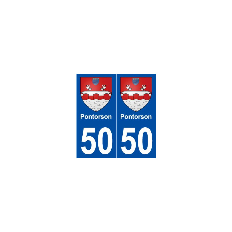 50 Pontorson blason autocollant plaque stickers ville