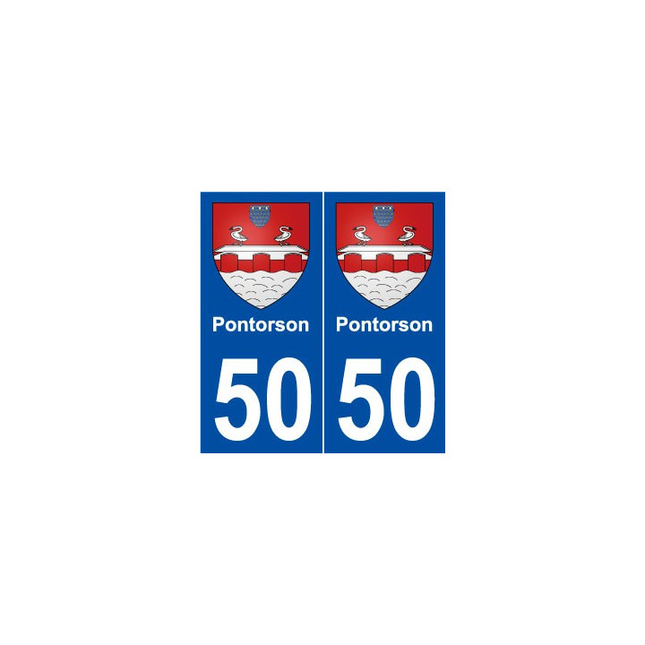 50 Pontorson blason autocollant plaque stickers ville