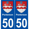 50 Pontorson blason autocollant plaque stickers ville