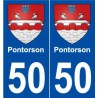 50 Pontorson blason autocollant plaque stickers ville