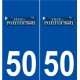 50 Pontorson logo autocollant plaque stickers ville