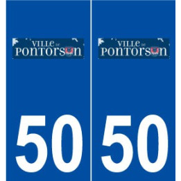 50 Pontorson logo autocollant plaque stickers ville
