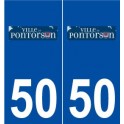 50 Pontorson logo autocollant plaque stickers ville