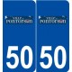 50 Pontorson logo autocollant plaque stickers ville
