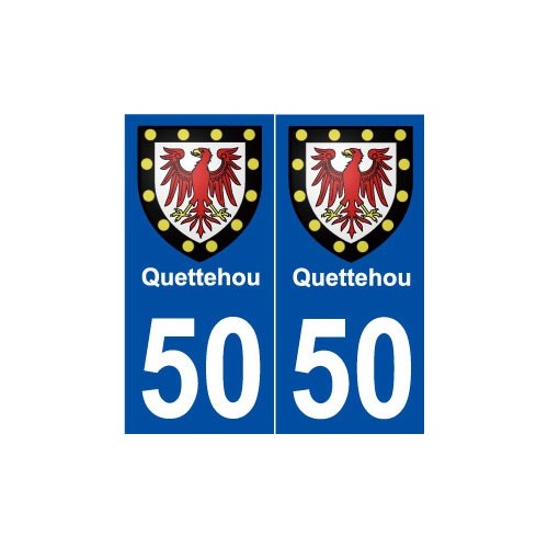 50 Quettehou blason autocollant plaque stickers ville
