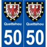 50 Quettehou blason autocollant plaque stickers ville