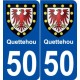 50 Quettehou blason autocollant plaque stickers ville
