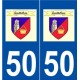 50 Quettehou logo autocollant plaque stickers ville
