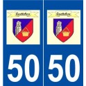 50 Quettehou logo autocollant plaque stickers ville