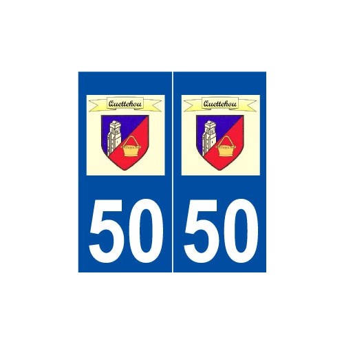 50 Quettehou logo autocollant plaque stickers ville