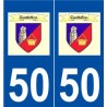 50 Quettehou logo autocollant plaque stickers ville