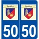 50 Quettehou logo autocollant plaque stickers ville