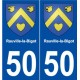 50 Rauville-la-Bigot blason autocollant plaque stickers ville