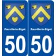 50 Rauville-la-Bigot blason autocollant plaque stickers ville