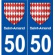 50 Saint-Amand blason autocollant plaque stickers ville