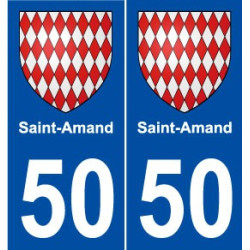 50 Saint-Amand blason autocollant plaque stickers ville