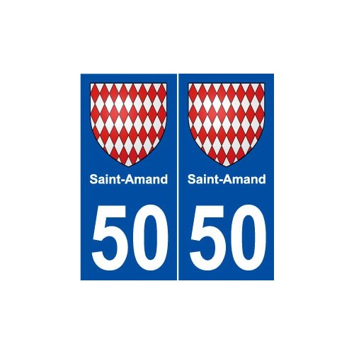50 Saint-Amand blason autocollant plaque stickers ville