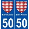 50 Saint-Amand blason autocollant plaque stickers ville