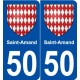 50 Saint-Amand blason autocollant plaque stickers ville
