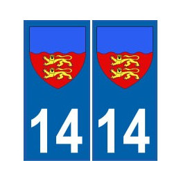14 Calvados autocollant plaque blason armoiries stickers département
