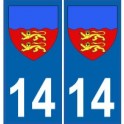 14 Calvados autocollant plaque blason armoiries stickers département
