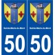 50 Sainte-Marie-du-Mont blason autocollant plaque stickers ville
