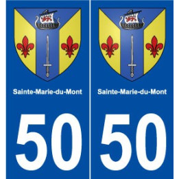 50 Sainte-Marie-du-Mont blason autocollant plaque stickers ville