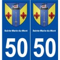 50 Sainte-Marie-du-Mont blason autocollant plaque stickers ville