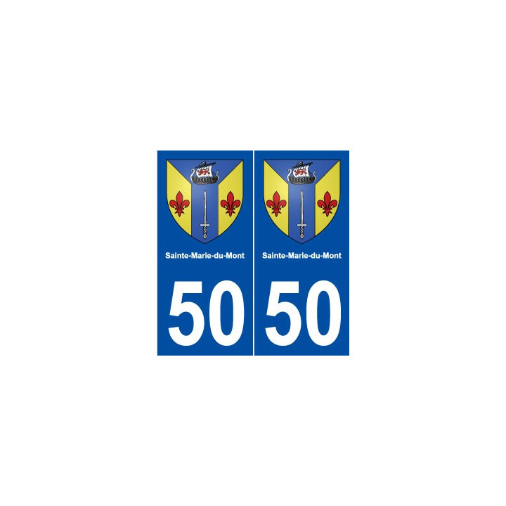 50 Sainte-Marie-du-Mont blason autocollant plaque stickers ville