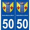 50 Sainte-Marie-du-Mont blason autocollant plaque stickers ville