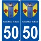 50 Sainte-Marie-du-Mont blason autocollant plaque stickers ville