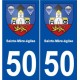 50 Sainte-Mère-église blason autocollant plaque stickers ville