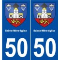 50 Sainte-mère-kirche wappen aufkleber typenschild aufkleber stadt