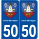 50 Sainte-Mère-église blason autocollant plaque stickers ville