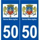 50 Sainte-Mère-église logo autocollant plaque stickers ville