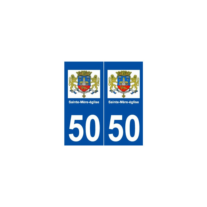 50 Sainte-Mère-église logo autocollant plaque stickers ville