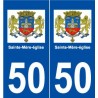 50 Sainte-Mère-église logo autocollant plaque stickers ville