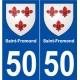 50 Saint-Fromond blason autocollant plaque stickers ville