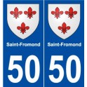 50 Saint-Fromond blason autocollant plaque stickers ville