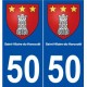 50 Saint-Hilaire-du-Harcouët blason autocollant plaque stickers ville