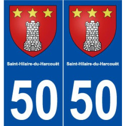50 Saint-Hilaire-du-Harcouët blason autocollant plaque stickers ville
