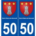 50 Saint-Hilaire-du-Harcouët blason autocollant plaque stickers ville