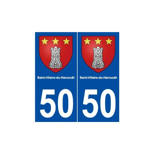50 Saint-Hilaire-du-Harcouët blason autocollant plaque stickers ville