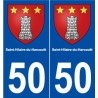 50 Saint-Hilaire-du-Harcouët blason autocollant plaque stickers ville