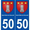 50 Saint-Hilaire-du-Harcouët blason autocollant plaque stickers ville